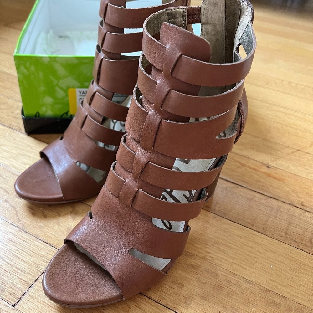 Sam Edelman Yazmine Gladiator Sandals - Cognac Brown Size 8